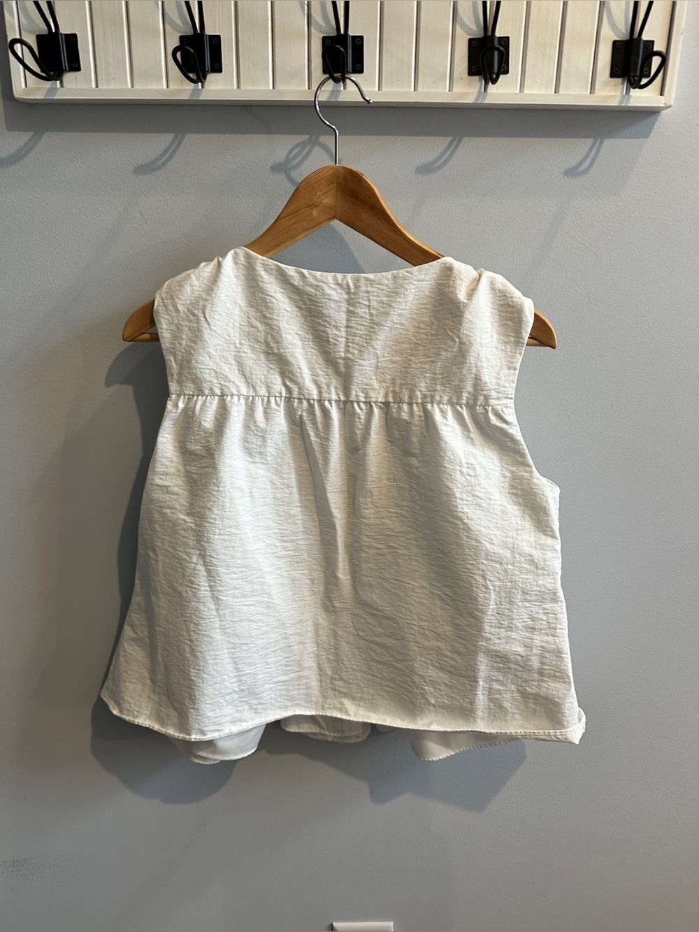 Anthropologie Mare Mare Shirred Swing Tank Ivory Small Babydoll - Picture 2 of 11